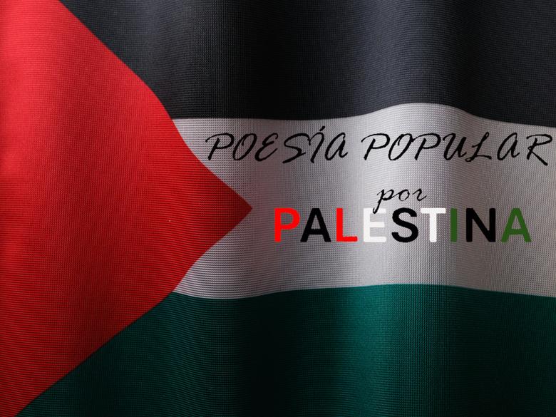 Bandera palestina con título del programa.
